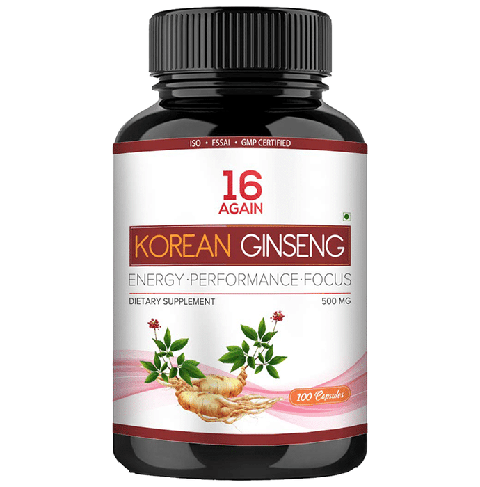 16 Again Korean Ginseng 500mg Veg Capsule