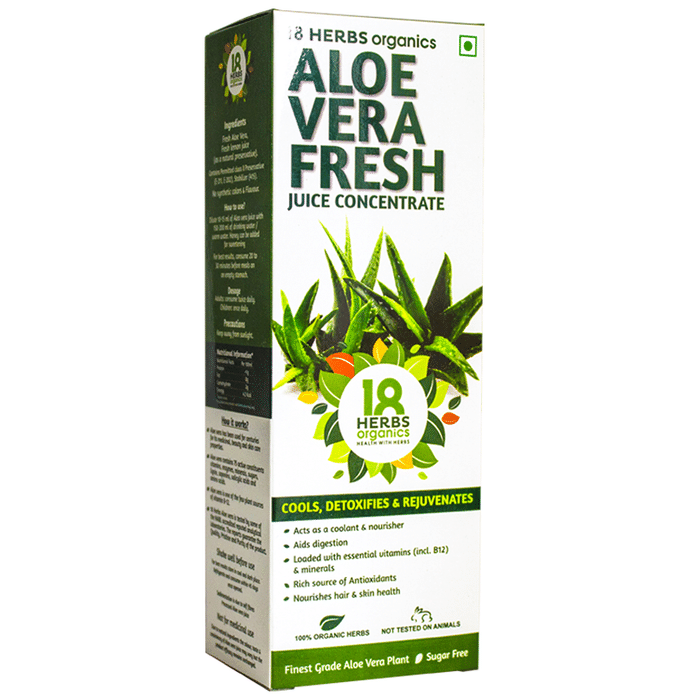 18 Herbs Organics Aloe Vera Fresh Juice Concentrate Sugar Free