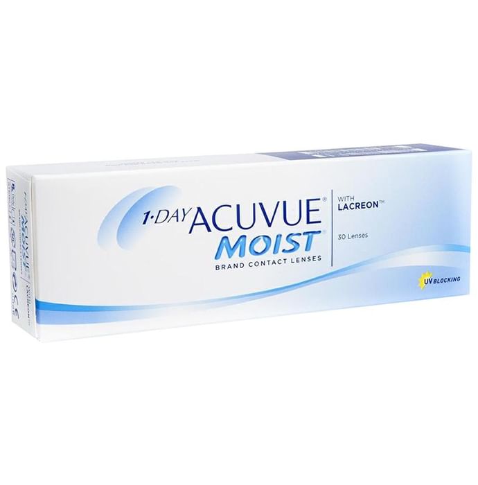 1Day Acuvue Moist with Lacreon Contact Lens Optical Power -0.5 Transparent Spherical