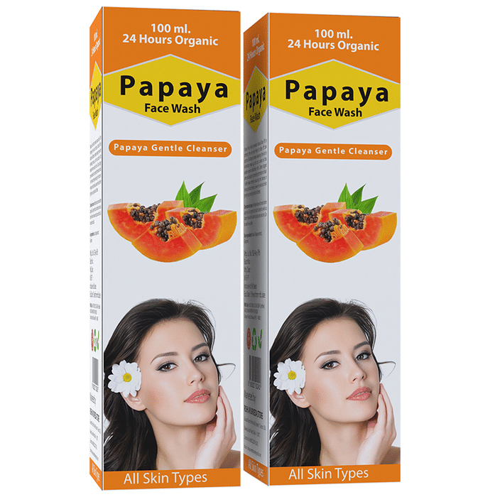 24 Hours Organic Papaya Face Wash (100ml Each)