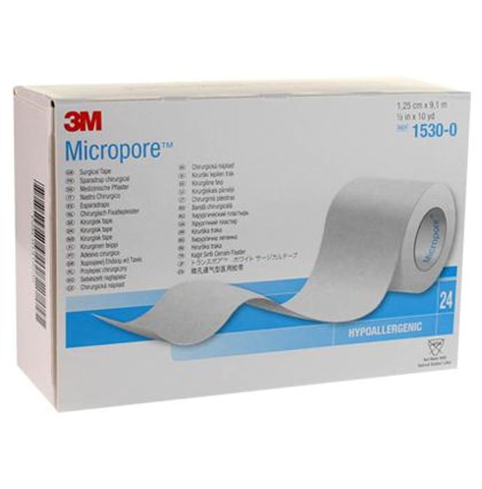 3M 1530-0 Micropore Hypoallergenic Surgical Tape 1.25cm