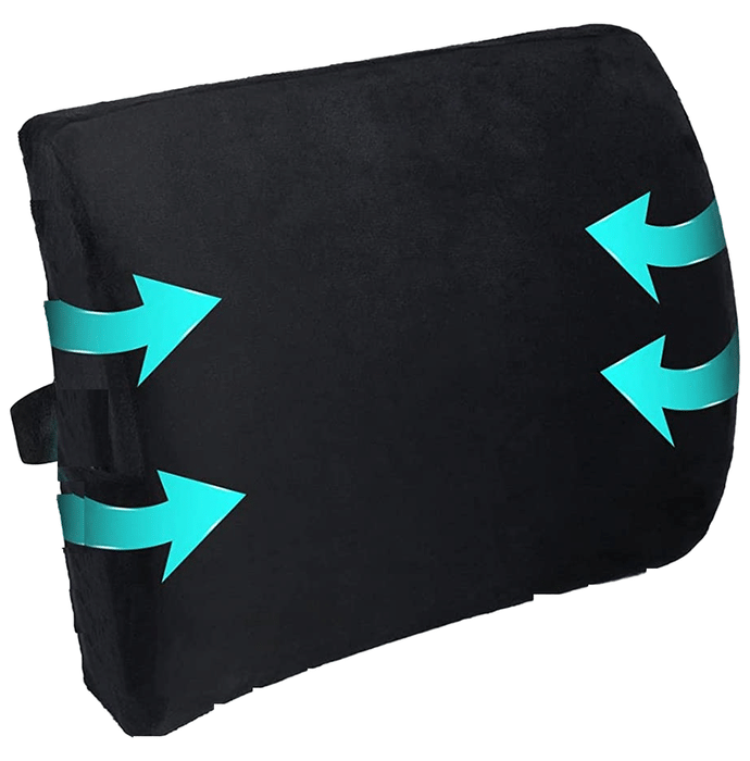 4V1 BKR16 Orthopedic Lumbar Support Pillow Standard Black