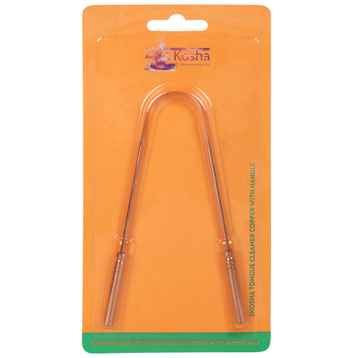 5 Kosha Copper with Handle Tongue Cleaner