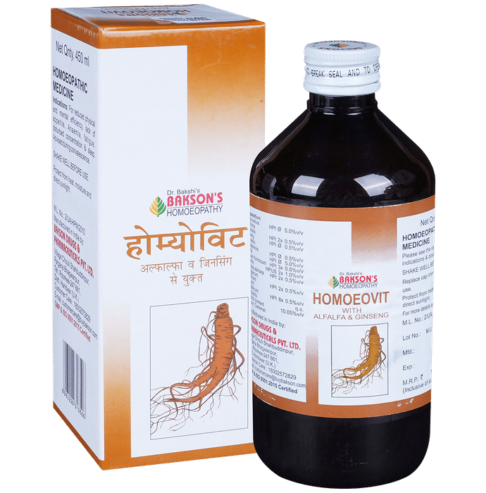 Bakson's Homeopathy Homoeovit with Alfalfa & Ginseng Syrup