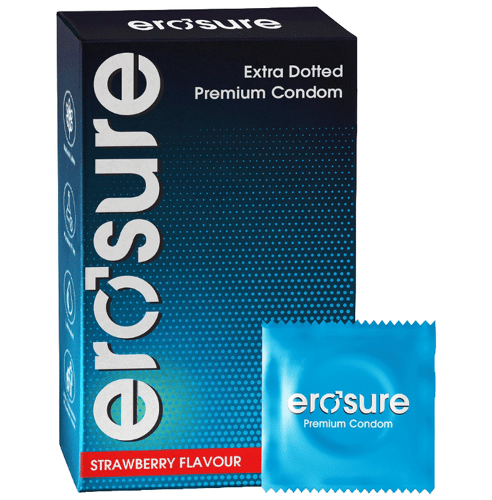 Erosure Extra Dotted Premium Condom Strawberry