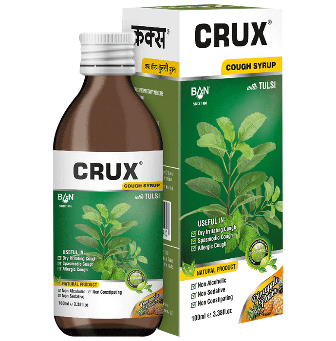 Ban Labs Crux Ayurvedic Cough Syrup with Tulsi |Relief from Chronic Cough & Cold|
