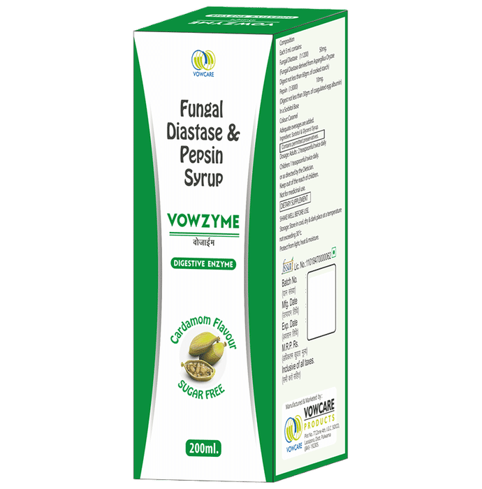 Vowzyme Syrup Cardamom Sugar Free