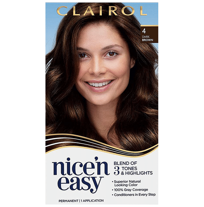 Clariol Nice'n Easy Blend of 3 Tones & Highlights 4 Dark Brown Hair Color