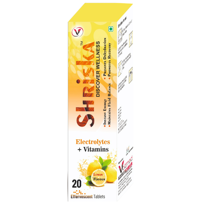 Shriska Electrolytes + Vitamins Effervescent Tablet Lemon
