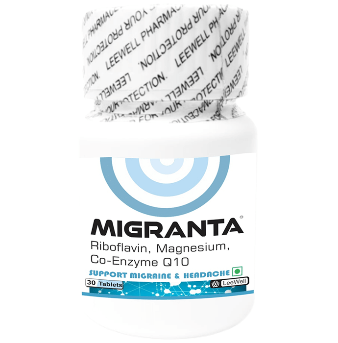 Migranta Riboflavin (B2) Magnesium Co-Q10 for Sensitivity Migraine & Headache Supplement Tablet