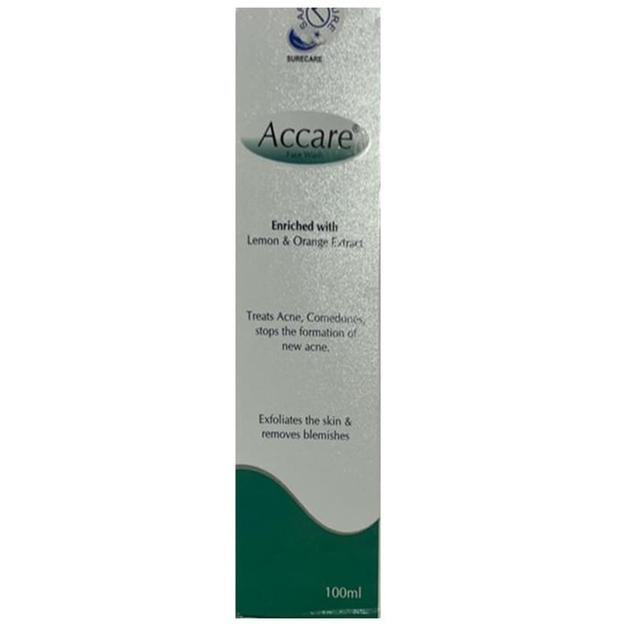 Accare Face Wash with Lemon & Orange Extract | For Acne & Blemishes