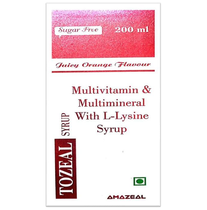 Tozeal Sugar Free Juicy Orange Syrup