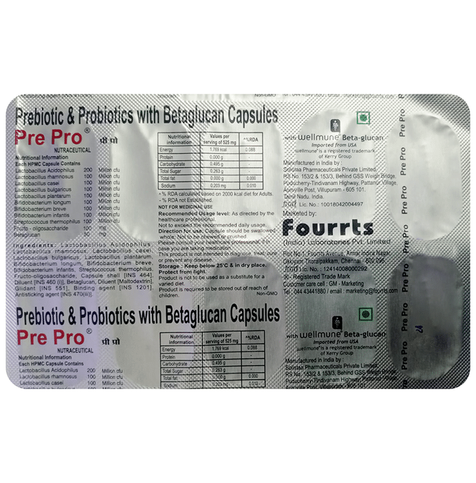 Pre Pro Capsule | Pre & Probiotic Supplement | Supports Gut Flora
