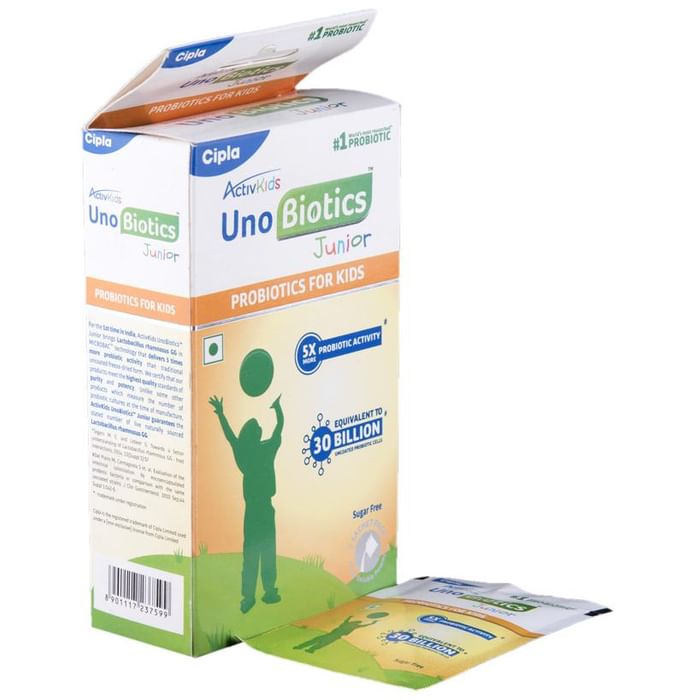 Activkids UnoBiotics Junior Probiotics Sachet for Kids' Gut Health | Sugar Free Sugar Free