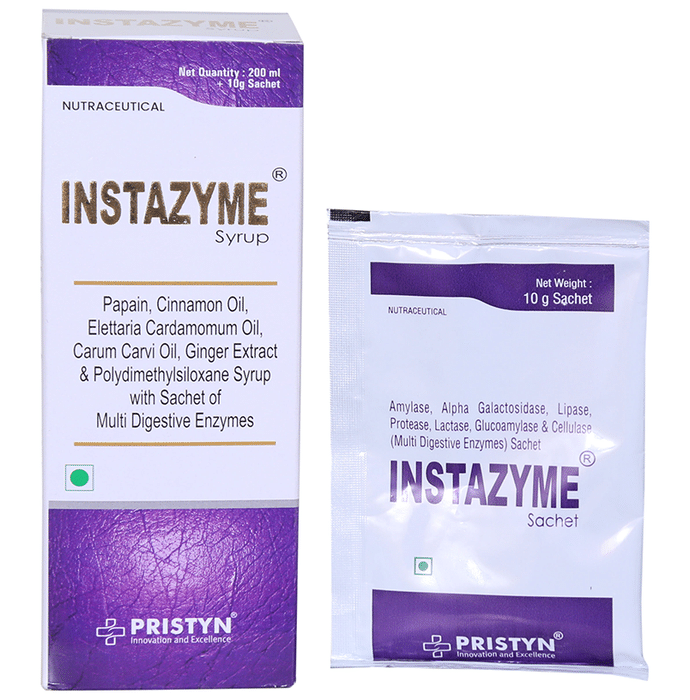 Pristyn Combo Pack of Instazyme Syrup 200ml with Instazyme Sachet 10gm