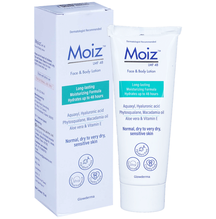 Moiz Lmf 48 Face & Body Lotion | Paraben Fragrance & Cruelty-Free | Derma Care | For Normal Dry to Very Dry Sensitive Skin