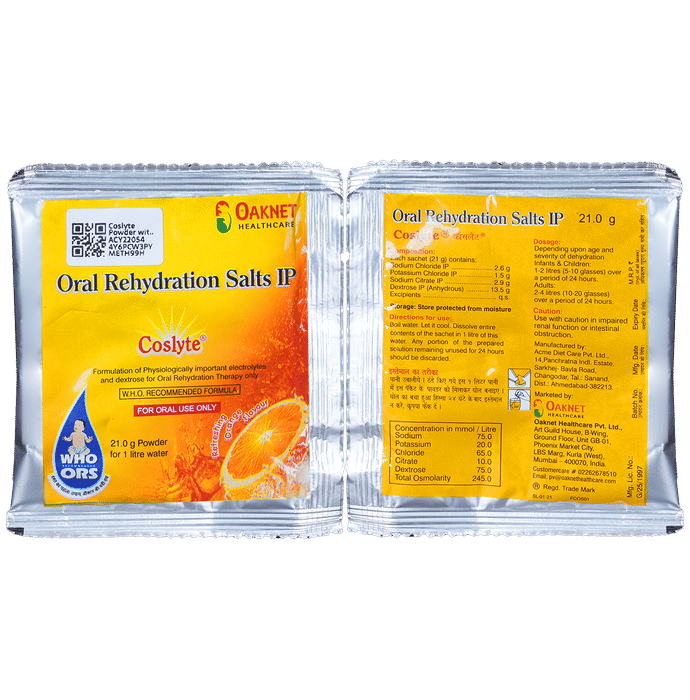 Coslyte Powder with Electrolytes | For Oral Rehydration Therapy