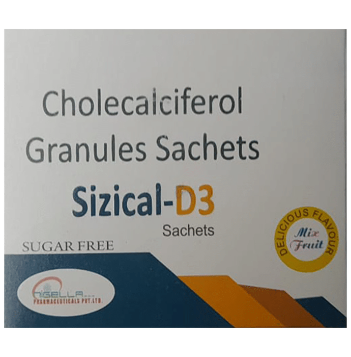 Sizical-D3 Sachet Delicious Mixed Fruit Sugar Free