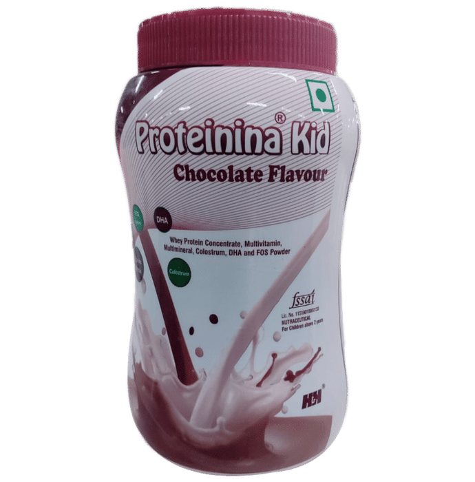 Proteinina Kid Supplement with Whey Protein Multivitamins & DHA | Flavour Powder Chocolate