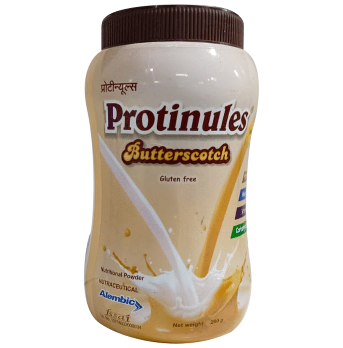 Protinules Powder with Whey Protein DHA Vitamins & Minerals | Flavour Butterscotch Gluten Free