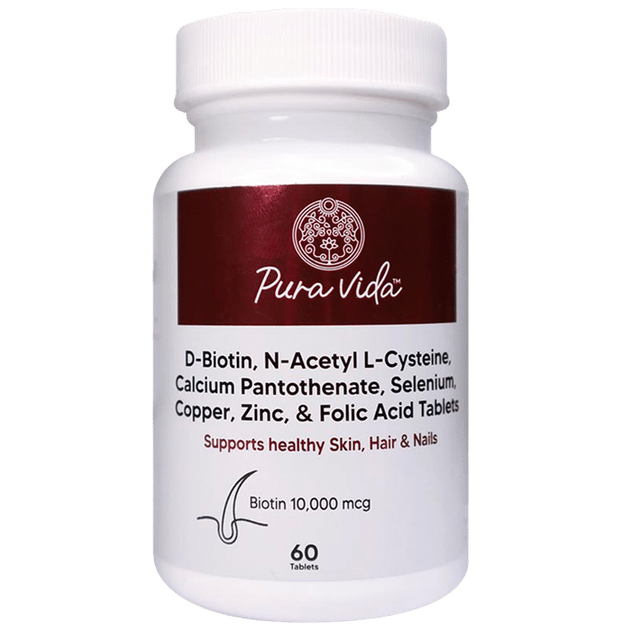 Pura Vida Biotin 10000 mcg Tablet