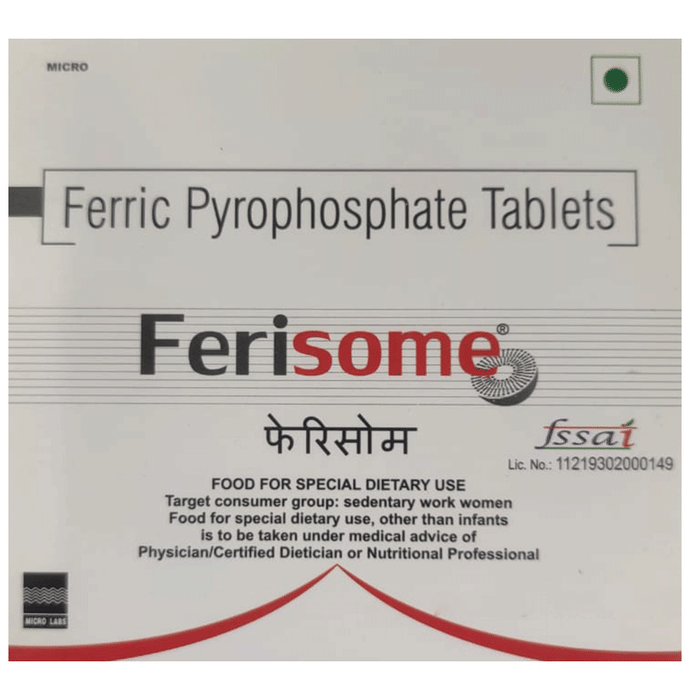 Ferisome Ferric Pyrophosphate Tablet | Mineral Support | Helps Relieve Fatigue Tablet