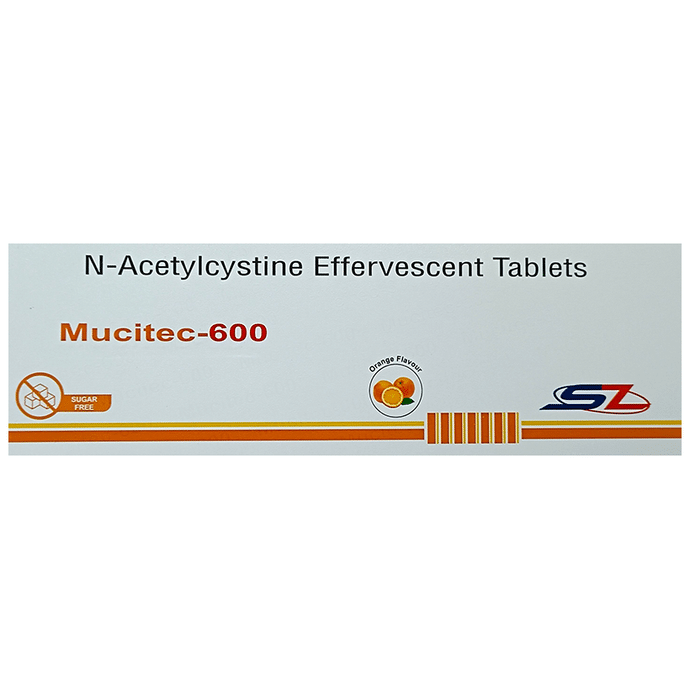 Mucitec 600 Effervescent Tablet Orange Sugar Free