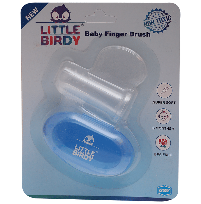 Little Birdy Baby Finger Brush Blue 6 Months +