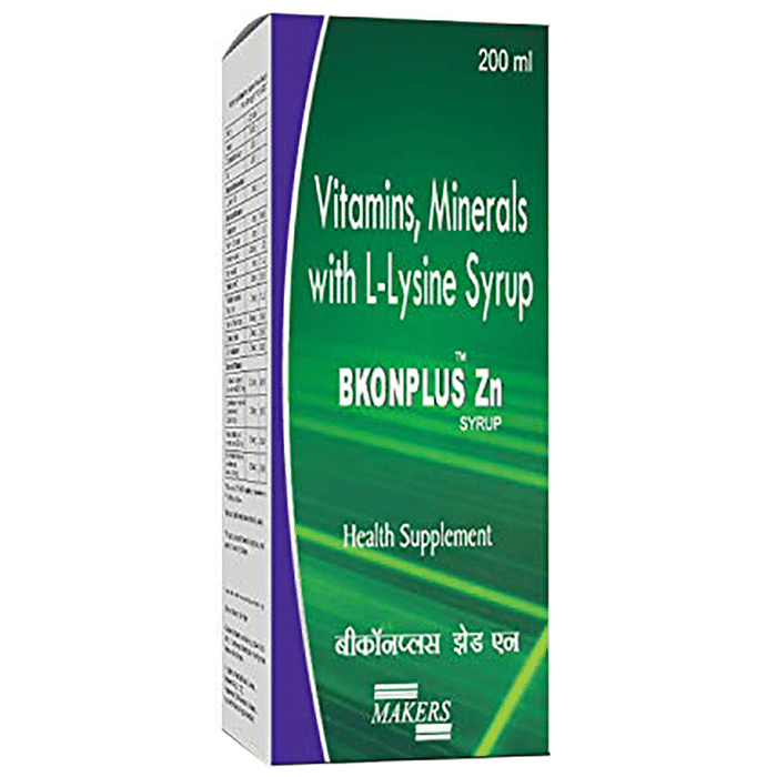 Bkon Plus Zn Vitamin Minerals with L-lysine Syrup