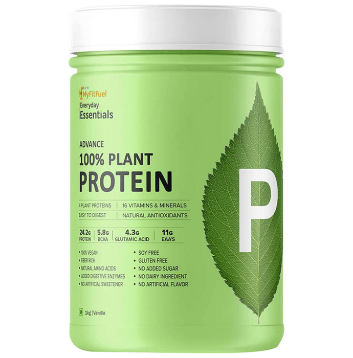 MyFitFuel Advance 100% Plant Protein | 4 Plant Proteins | 16 Vitamins & Minerals | Easy to Digest | Vanilla