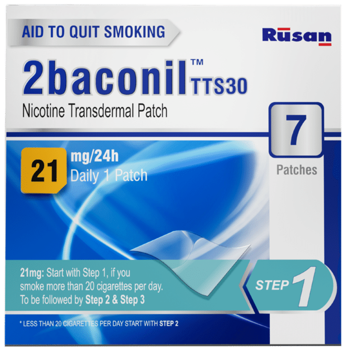 2baconil 21mg Nicotine Transdermal Patch Step 1