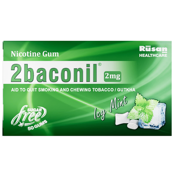 2baconil 2mg Nicotine Chewing Gum | Sugar-Free | Flavour Ice Mint