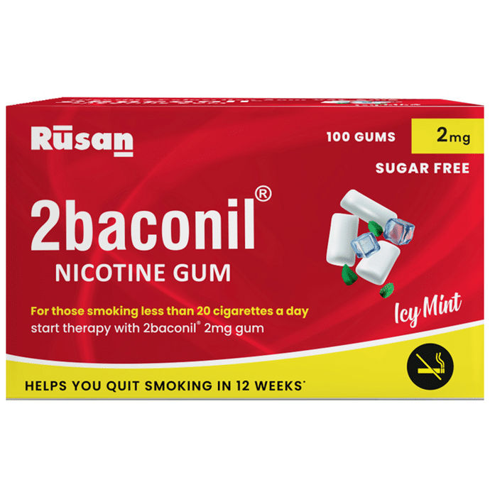 2baconil 2mg Nicotine Chewing Gum | Sugar-Free | Flavour Icy Mint