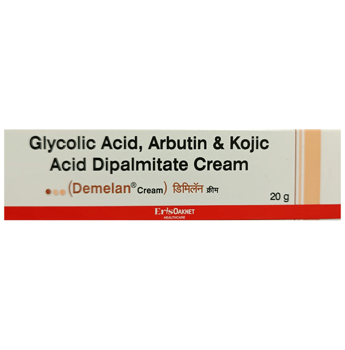 Demelan Cream with Glycolic Acid Arbutin & Kojic Acid | Derma Care | For Pigmentation & Marks | Promotes Even Skin Tone