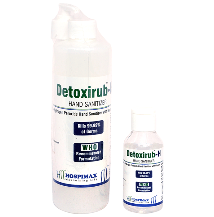 Detoxirub-H Combo Pack of Hand Sanitizer with Dispenser 500ml & Hand Sanitizer 100ml