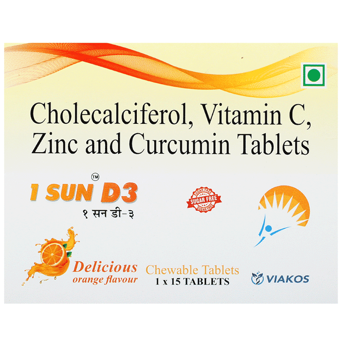 Viakos 1 Sun D3 Chewable Tablet Orange