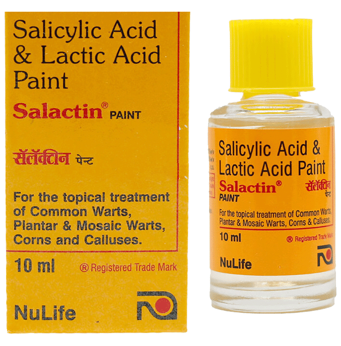 Salactin Salicylic & Lactic Acid Paint | For Common Warts Corns Calluses Planter & Mosaic Warts