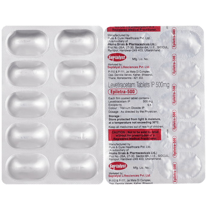 Epiletra 500mg Tablet