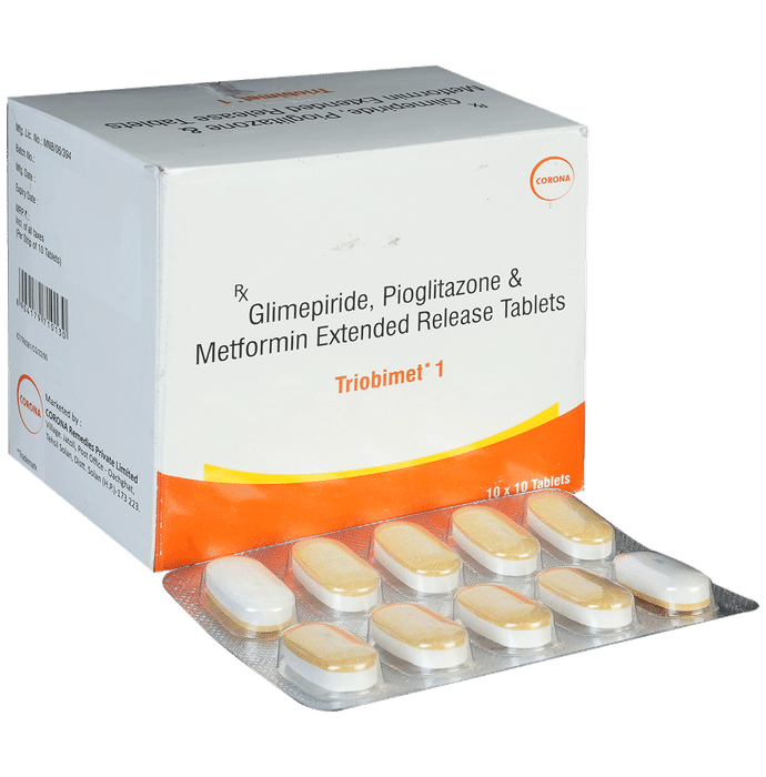 Triobimet 1mg/500mg/15mg Tablet ER