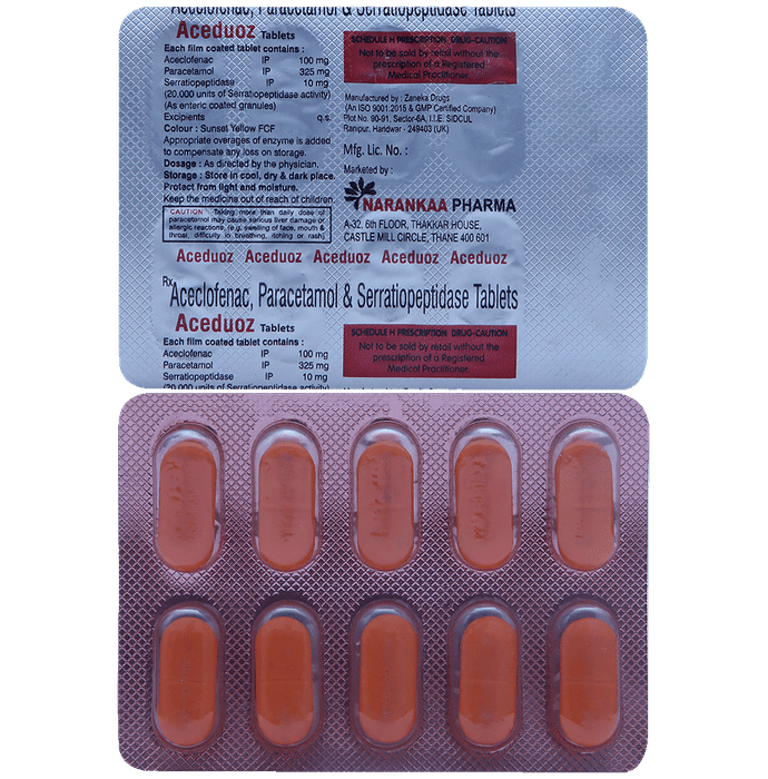 Aceduoz 100mg/325mg/10mg Tablet