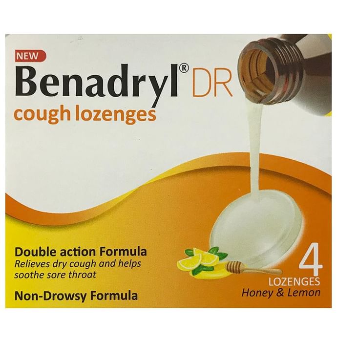 New Benadryl DR Cough Lozenges Honey+Lemon