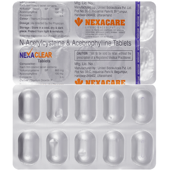 Nexaclear 100mg/600mg Tablet