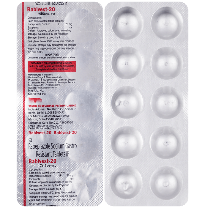 Rabivest 20mg Tablet