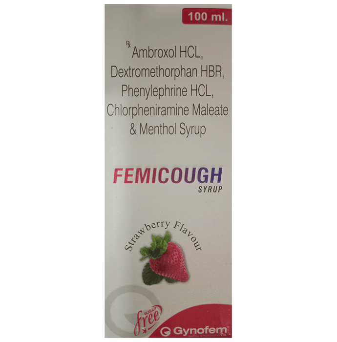 Femicough Strawberry Sugar Free Syrup