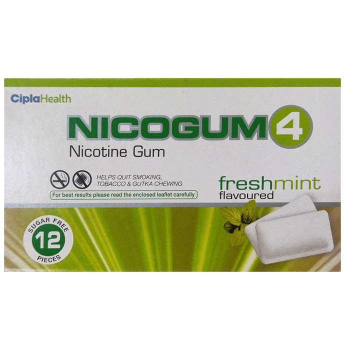 Nicogum 4 Nicotine Gum Chewing Gums Fresh Mint Sugar Free