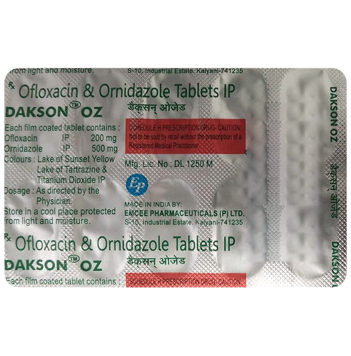 Dakson OZ 200 mg/500 mg Tablet